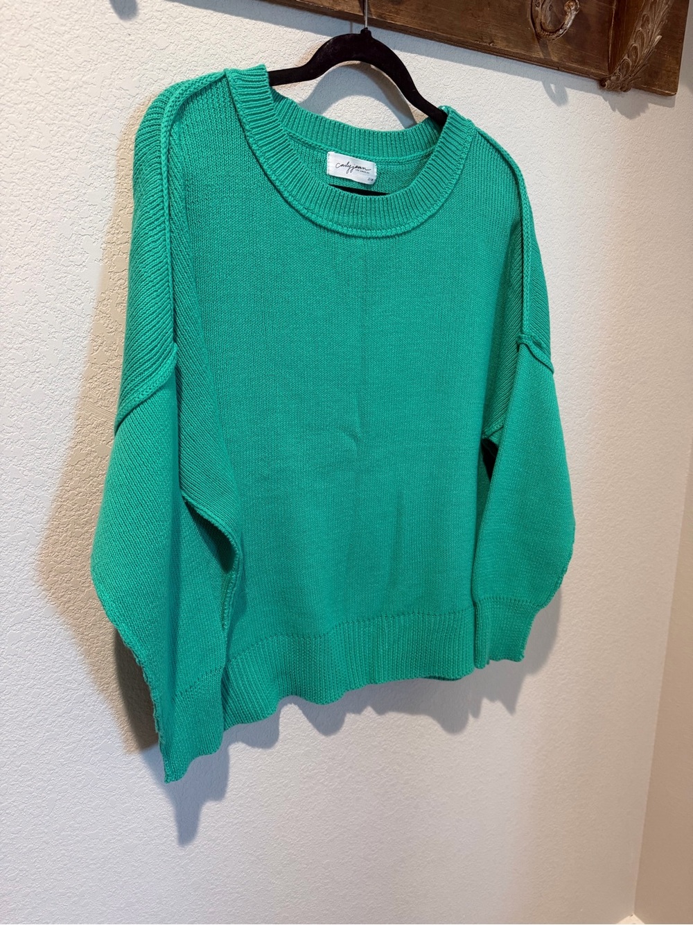 CJLA Carly Jean Los Angeles Teal Crewneck Sweater
